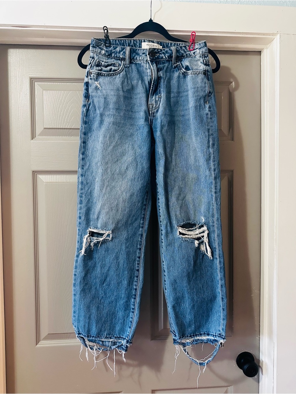 Light Blue Distressed Boyfriend Jeans